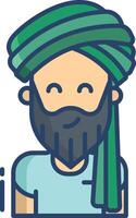 Men linear color illustration vector