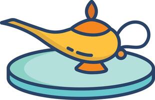 Magic Lamp linear color illustration vector