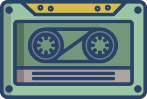 Cassette linear color illustration vector