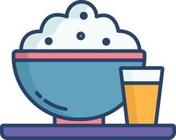 Iftar linear color illustration vector