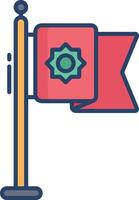 Ramdan Flag linear color illustration vector