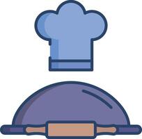 Pizza dough linear color illustration vector