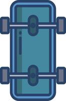 Skateboard linear color illustration vector