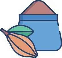 Cocoa Powder linear color illustration vector