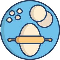 Dough making linear color illustration vector