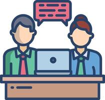 Work linear color illustration vector