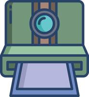 polaroid camera linear color illustration vector