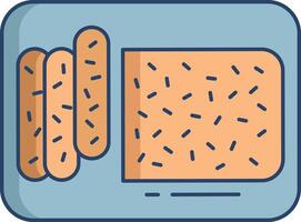 tempeh linear color illustration vector