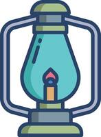 Lamp linear color illustration vector