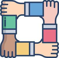 Teamwork linear color illustration vector