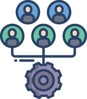 Teamwork linear color illustration vector