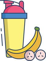 protein shake linear color illustration vector