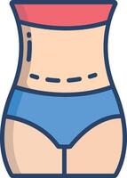 C-section delivery linear color illustration vector