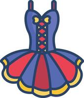 Ballet frock linear color illustration vector