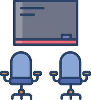 class room board linear color illustration vector