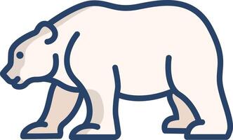 Bear linear color illustration vector