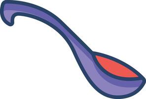 Spoon linear color illustration vector