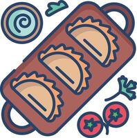Empanadas linear color illustration vector