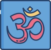 OM linear color illustration vector