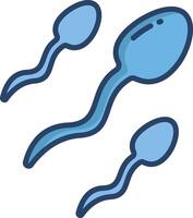 Sperms linear color illustration vector