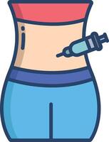 IVF injection linear color illustration vector