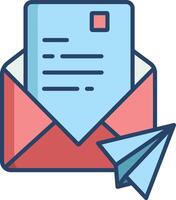 Send mail linear color illustration vector