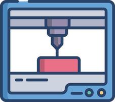 3d Printer linear color illustration vector