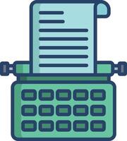 type writer linear color illustration vector