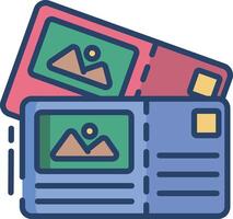 Portable Printer linear color illustration vector
