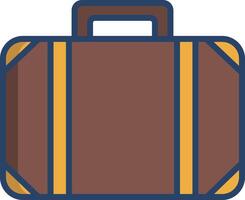 suitcase linear color illustration vector