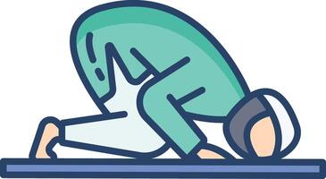 Perform Salaat linear color illustration vector
