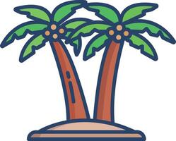 Indo Palm linear color illustration vector