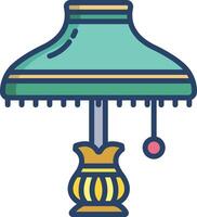 Table Lamp linear color illustration vector
