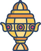 Samovar linear color illustration vector