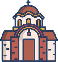 Church linear color illustration vector