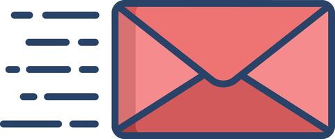 Mail Express linear color illustration vector