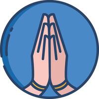 Namaste linear color illustration vector