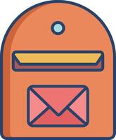 Mail text linear color illustration vector
