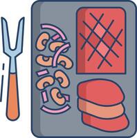 beefsteak linear color illustration vector