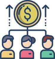Profits linear color illustration vector