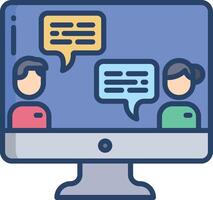 Chat linear color illustration vector