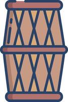 Dholak linear color illustration vector