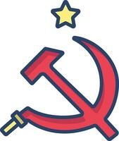 Communism linear color illustration vector