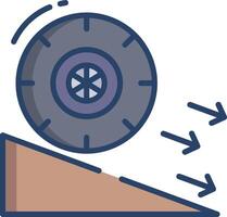 Friction force linear color illustration vector