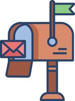 Mail box linear color illustration vector