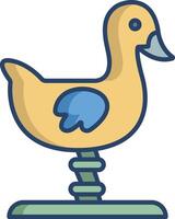 spring duck toy linear color illustration vector