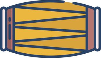 Mridangam linear color illustration vector