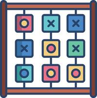 Tic Tac Toe linear color illustration vector