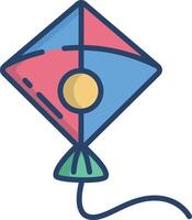 Kite linear color illustration vector