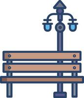bench linear color illustration vector